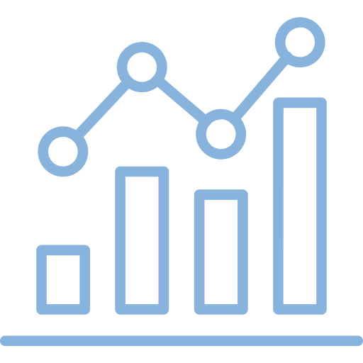 a small investing chart illustration that shows upwards projection