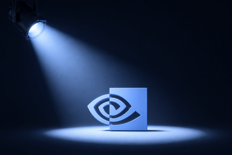a spotlight on nvidia logo, showing how all attention is on nvidia
