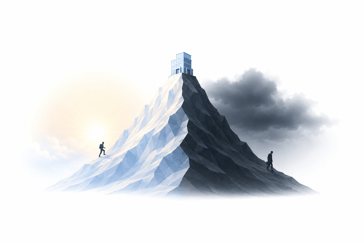 a mountain with two sides, showing how the same thing can be view very differently