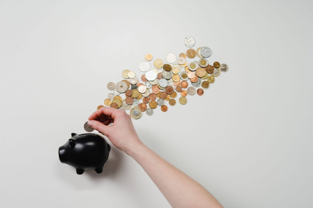 a piggy bank with money, showing how to start saving