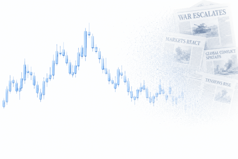 stock market fading it gently with news headlines, showing how the market follows the news