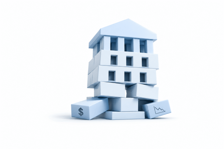 a building falling, which shows bankruptcy in a company