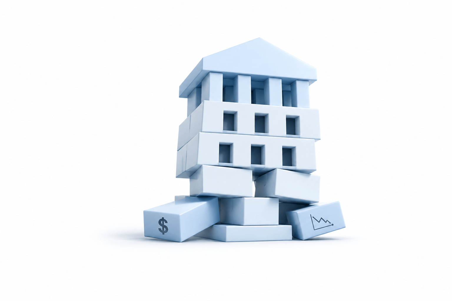 a building falling, which shows bankruptcy in a company